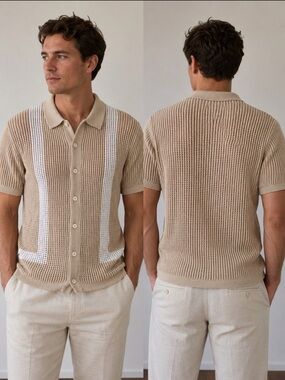 Massive Luxury Edition Beige Knit Polo‎